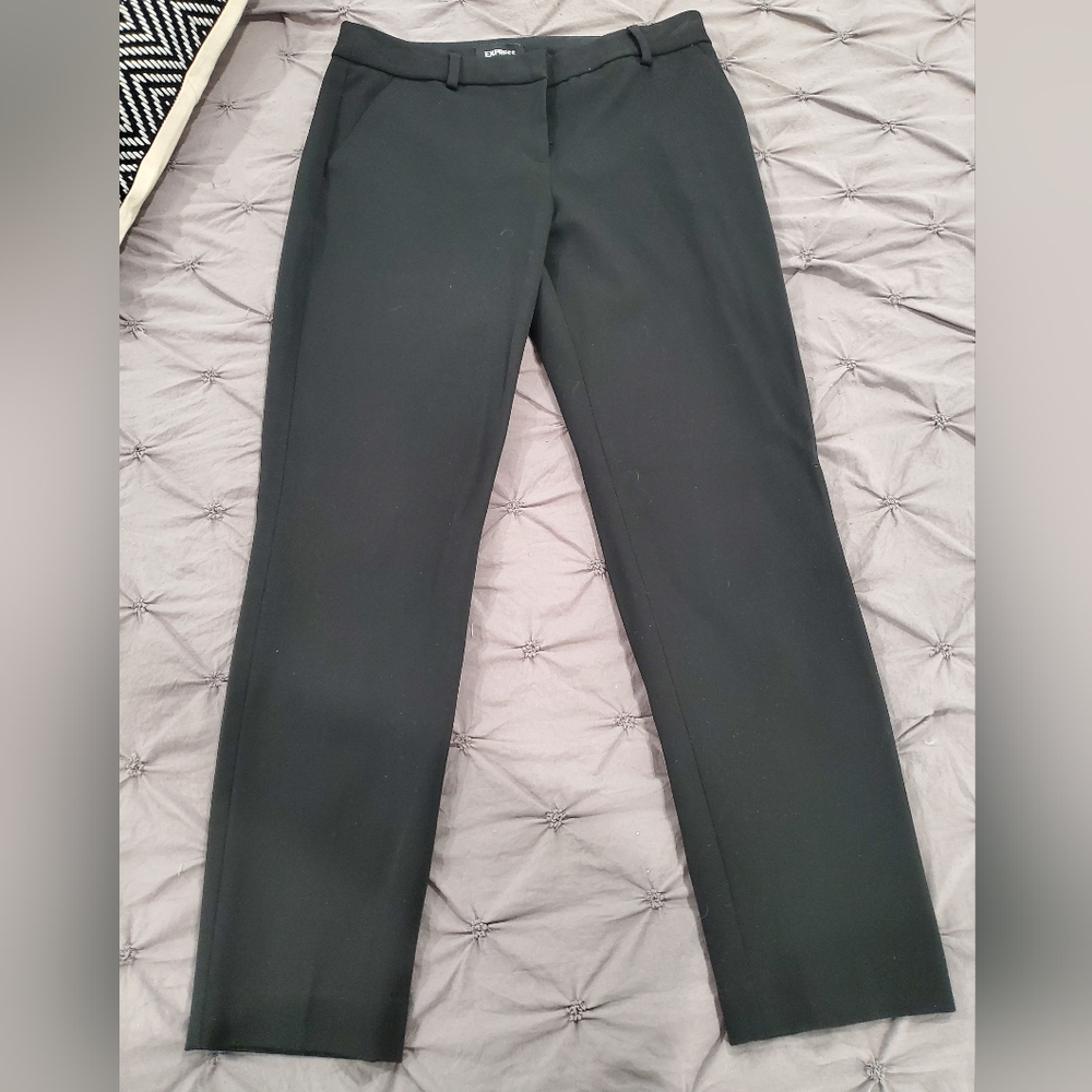 Express Columnist Ankle Mid Rise Black Dress Pants Trousers Size 8R